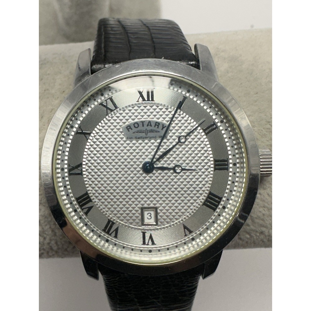 Rotary PLO-007133 New Battery Mens Watch 40MM 8.25" Leather Band M32